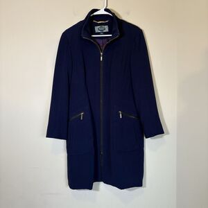 Green w Envy Women's Navy Blue Dress Coat Large‎ Purple Rich Winter